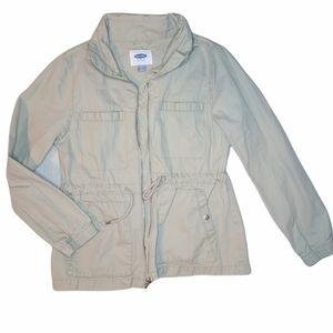 Old Navy Tan Jacket with Pockets and drawstrings